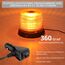 Justech 72LED Warnleuchten Notbeleuchtung Rundumleuchte 16x16x12.5cm Blitzleuchte 6 Blitzmuster mit 5m Netzkabel 12/24V Amber Notfallblinklampe Magnetfuß mit E57 Zulassung und Zigarettenanzünde
