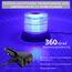 Justech 72LED Warnleuchten Notbeleuchtung Blau Rundumleuchte 16x16x12.5cm Blitzleuchte 6 Blitzmuster mit Zigarettenanzünde + 5m Netzkabel 12/24V Notfallblinklampe Magnetfuß mit E57 Zulassung