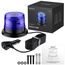 Justech 40 LEDs Rundumleuchte 360° Blau Warnleuchte Blitzleuchte 7 modus mit 5m Netzkabel Doppelter Schraube 12V / 24V Warnlicht mit Magnetfuß Notfallblinklampe Magnet Blau Licht für Auto LKW Anhänger