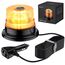 Justech 40 LEDs Warnleuchte Rundumleuchte 360° Gelb Blitzleuchte 7 modus mit 5m Netzkabel Doppelter Schraube 12V / 24V Warnlicht mit Magnetfuß Notfallblinklampe Magnet Transparent für Auto LKW usw