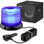Justech 72LED Warnleuchten Notbeleuchtung Blau Rundumleuchte 16x16x12.5cm Blitzleuchte 6 Blitzmuster mit Zigarettenanzünde + 5m Netzkabel 12/24V Notfallblinklampe Magnetfuß mit E57 Zulassung