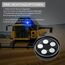 Justech 72LED Warnleuchten Notbeleuchtung Blau Rundumleuchte 16x16x12.5cm Blitzleuchte 6 Blitzmuster mit Zigarettenanzünde + 5m Netzkabel 12/24V Notfallblinklampe Magnetfuß mit E57 Zulassung