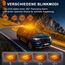 Dinfu LED Rundumleuchte Gelb Warnleuchte Orange 12V LED Rundumkennleuchte mit magnetischem und 9 Modes für Auto Traktor UTV Anhänger SUV J-eep KFZ LKW