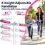 BELEEV Big Wheel Scooter mit LED Leuchtenden Lenksäule, Deck, Wheels, Höhenverstellbar, ABEC-9, 200mm Räder,Federung,Tragegurt, Faltbare Cityroller Kinder ab 6 Jahre,Jugendliche,Erwachsene, Tretroller