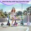 BELEEV Big Wheel Scooter mit LED Leuchtenden Lenksäule, Deck, Wheels, Höhenverstellbar, ABEC-9, 200mm Räder,Federung,Tragegurt, Faltbare Cityroller Kinder ab 6 Jahre,Jugendliche,Erwachsene, Tretroller