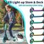 BELEEV Big Wheel Scooter mit LED Leuchtenden Lenksäule, Deck, Höhenverstellbar, ABEC-9, 200mm Räder,Federung,Tragegurt, Faltbare Cityroller Kinder ab 6 Jahre,Jugendliche,Erwachsene, Tretroller