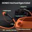 GONEO Typ 2 Ladekabel 11kW 16A 10M Ladekabel für Elektroauto Dreiphasen Schutzart IP54 und UL94 V-0 Modus 3 Versilberte Kontakte Halogenfrei Geeignet für EV PHEV BEV mit Tragetasche
