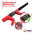 SCHMIDT security tools Lenkradkralle, Extra Langes Lenkradschloss, Wegfahrsperre, PKW Diebstahlschutz, Lenkradsperre mit schlüssellosem Zahlenschloss für Auto, Wohnmobil & LKW