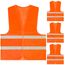 AYBUY Warnwesten Auto, 4 Stück Orange Sicherheitsweste, Reflektierende Warnwesten, für Erwachsene und Kinder 360° Reflektierend mit Reflektorstreifen, für Nacht, Bauarbeiter, Autofahrern Fahrern