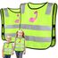 2 Stück Warnweste Kinder,Sicherheitsweste Kinder,Atmungsaktiv Und Universal Größe,Leichte Warnweste Kinder Reflektorweste,Ideal für Schulen,Sport und die Sicherheit von Mädchen-Rosa Dinosaurier