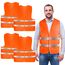 AYBUY Warnwesten Auto, 4 Stück Orange Sicherheitsweste, Reflektierende Warnwesten, für Erwachsene und Kinder 360° Reflektierend mit Reflektorstreifen, für Nacht, Bauarbeiter, Autofahrern Fahrern
