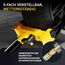 HELDENWERK® Parkkralle Radkralle mit Hochsicherheitsschloss & 3 Schlüsseln - für Anhänger, Wohnmobil, Wohnwagen, Auto - PKW Reifenkralle, Autokralle, Rad-Kralle für 18-30cm Reifenbreite (Schwarz/Gelb)