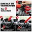 Tevlaphee Lenkradkralle, Lenkradschloss für Auto, Diebstahlsicherung auto, Strapazierfähig, Universelle Passform, PVC-Schutz, Verstellbar für Autos, SUVs, Wohnmobil, Wohnwagen, 3 Schlüssel(Rot)