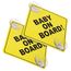Cobee Baby an Bord Auto Warnschilder - 2 Stück 12,7 x 12,7 cm Sicherheits Autoschild Mit Doppelten Saugnäpfen - Wiederverwendbarer Aufkleber für Autofenster (Stil A)
