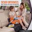 LIONSTRONG® Kindersitzunterlage - EXTRA Schutz [ISOFIX GEEIGNET] - wasserabweisender Autositzschoner Polyester Stoff - Sitzschutz Sitzschoner Auto Kindersitz - universell kompatibel - Schwarz klein