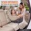 LIONSTRONG® Kindersitzunterlage - EXTRA Schutz [ISOFIX GEEIGNET] - wasserabweisender Autositzschoner Polyester Stoff - Sitzschutz Sitzschoner Auto Kindersitz - universell kompatibel - Creme