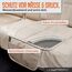 LIONSTRONG® Kindersitzunterlage - EXTRA Schutz [ISOFIX GEEIGNET] - wasserabweisender Autositzschoner Polyester Stoff - Sitzschutz Sitzschoner Auto Kindersitz - universell kompatibel - Creme