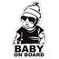 Finest Folia Baby on Board Aufkleber 12x7cm Auto Sticker -Finest Folia Autoaufkleber UV- Wetterfest Wasserfest Hangover R042 (Junge, Baby on Board)