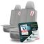 PROTEX© Kindersitzunterlage - ISOFIX-geeignet, Anti-RUTSCH-Unterfläche | Wasserabweisender & besonders hochwertiger 600D Stoff mit gepolsteter Sitzfläche (L, 2er Set), (grau)