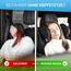 FLIPLINE Kopfstütze Auto Kinder Rote Nähte - Bequemes Reisefeeling für Kinder & Erwachsene - Installation in 2 Minuten ohne Schraubenzieher - Nackenstütze Nackenkissen Autokissen Auto Nackenkissen