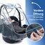 Zamboo Premium Regenschutz Babyschale mit großem Reißverschluss Fenster (z.B. passend für Maxi-Cosi, Cybex, Römer), Universal Regenverdeck für idealen Schutz und schnellen Kontakt - Transparent