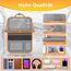 Oneyus Auto Organizer, 2 Stück Autositz Organizer Große Rückenlehnenschutz Auto Kinder Multifunktional Wasserdicht Rücksitz Organizer mit Klapptisch,Tablet Tasche und Viele Taschen-Grau Orange