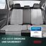 PROTEX© Kindersitzunterlage - ISOFIX-geeignet, Anti-RUTSCH-Unterfläche | Wasserabweisender & besonders hochwertiger 600D Stoff mit gepolsteter Sitzfläche (L, 2er Set), (grau)