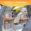 Oneyus Auto Organizer, 2 Stück Autositz Organizer Große Rückenlehnenschutz Auto Kinder Multifunktional Wasserdicht Rücksitz Organizer mit Klapptisch,Tablet Tasche und Viele Taschen-Grau Orange