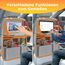 Oneyus Auto Organizer, 2 Stück Autositz Organizer Große Rückenlehnenschutz Auto Kinder Multifunktional Wasserdicht Rücksitz Organizer mit Klapptisch,Tablet Tasche und Viele Taschen-Grau Orange