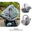 Universal Komfort Regenschutz für Babyschale (z.B. Maxi-Cosi/Cybex/Römer) - gute Luftzirkulation, verschließbares Kontakt-Fenster, Eingriffsöffnung für Tragegriff, PVC-frei