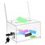 Acrylspendenbox, Spendenbox Abschließbar, Wahlurne Transparent mit Schlüssel Schloss und Schildhalter, Vorschlagsbox, für Abstimmungen, Visitenkarten, Gewinnspiele, Wettbewerbe, Kommentare