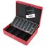 HMF 10015-03 Geldkassette abschließbar mit Münzzählbrett | 30 x 24 x 9 cm | Rot