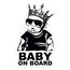 Baby on Board Aufkleber 12x7cm Auto Sticker -Finest Folia Autoaufkleber UV- Wetterfest Wasserfest Hangover (Junge, Baby on Board Krone)