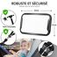 Vinabo Baby-Autospiegel, Bruchsicherer Babyspiegel, um 360° Verstellbarer Autospiegel, Baby-Rücksitzspiege - Geeignet für Allerlei Kopfstützen (Packung mit 3)