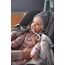 LÄSSIG Baby Strickdecke für Autositz Autositzdecke Einschlagdecke Babyschale 100% Bio-Baumwolle GOTS anthracite