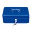 Wedo 145303X Geldkassette (aus pulverbeschichtetem Stahl, versenkbarer Griff, 5-Fächer-Münzeinsatz, Sicherheits-Zylinderschloss, 25 x 18 x 9 cm) blau