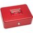 Wedo 145302X Geldkassette (aus pulverbeschichtetem Stahl, versenkbarer Griff, 5-Fächer-Münzeinsatz, Sicherheits-Zylinderschloss, 25 x 18 x 9 cm) rot