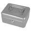 Westcott Geldkassette abschließbar (kompakt, 15 cm) Silber | Abschließbare Box aus Stahlblech mit 2 Schlüsseln | Herausnehmbare Einlage für Münzen mit 6 Fächern | E-51000 SILVER