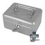 Westcott Geldkassette abschließbar (kompakt, 15 cm) Silber | Abschließbare Box aus Stahlblech mit 2 Schlüsseln | Herausnehmbare Einlage für Münzen mit 6 Fächern | E-51000 SILVER