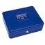 WEDO 145403X Geldkassette aus pulverbeschichtetem Stahl, versenkbarer Griff, 5-Fächer-Münzeinsatz, Sicherheits-Zylinderschloss, 30 x 24 x 9 cm, Blau