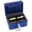 Wedo 145103X Geldkassette (aus pulverbeschichtetem Stahl, versenkbarer Griff, 4-Fächer-Münzeinsatz, Sicherheits-Zylinderschloss, 15,2 x 11,5 x 8,0 cm) blau