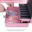 Geldkassette abschließbar mit Schlüssel,Geldkassette mit Münzzählbrett, Kleine tragbare Kasse für Haus, Büro und Veranstaltungen, 30 * 24 * 9cm Pink