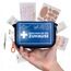 WALSER Premium Mini Erste-Hilfe-Set für Zuhause, wasserfeste Verbandstasche 2026, handliches Notfall-Set mit 107 Teilen, kompaktes First Aid Kit, Reiseapotheke Set, Mini Verbandskasten blau
