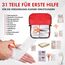 WALSER Premium Mini Erste Hilfe Set 2026, wasserfestes Notfall-Set Outdoor/Camping/Fahrrad, 31-teiliges Reiseapotheke Set, kompaktes Erste Hilfe Set Outdoor, Mini Verbandskasten 2026, First Aid Kit