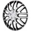 cartrend Radkappen Branch, 14 Zoll, für alle gängigen Stahlfelgen, aus Spezial-ABS-Qualitätskunststoff, schlagfest, zweischichtige Metallic-Lackierung, überlackierbar, schwarz-silber, 4 Stück