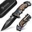 NedFoss DA75 MINI Rettungsmesser, 7.5CM Klappmesser mit Gurtschneider & Glasbrecher, Taschenmesser mit Liner Lock &Kugellager, Einhandmesser für Auto, Outdoor Messer Survival mit Clip in Geschenk-Box