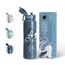 UZSPACE Edelstahl Trinkflasche 1l (970ml), Isolierte Thermosflasche mit 1-Klick-Öffnung, 100% Auslaufsicher, Sport Wasserflasche für Wandern Sport Fitness Gym Outdoor, Art-Schieferblau
