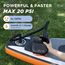 AIRBANK Elektrische Luftpumpe SUP Pumpe mit Akku Der Puffer Pro, Wiederaufladbare Dual Stage Auto Off Luftpumpe für Paddleboard, Wing Foil & Kite, Zelt, Matratze (Orange)