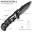 NedFoss DA75 Klappmesser, 10cm Einhandmesser mit Gurtschneider & Glasbrecher, Rettungsmesser mit mit Liner Lock &Kugellager, Überlebensmesser für Auto, Rescue Messer mit Gravur, Geschenk für Geliebte