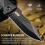 NedFoss DA75 Zweihandmesser, 10CM Taschenmesser mit Gurtschneider & Glasbrecher, Legales Klappmesser mit Liner Lock & Kugellager, Survival Messer Outdoor, Rettungsmesser mit Clip in Geschenk-Box